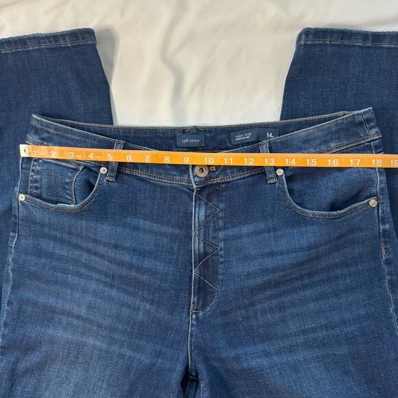 J Jill High Rise Straight Leg Jeans Size 14 Stretch Whisker Casual Dark Wash - Picture 5 of 10